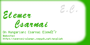 elemer csarnai business card